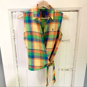 Lauren Ralph Lauren linen wrap shirt